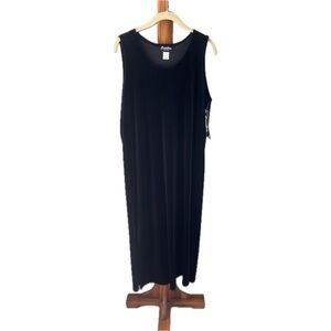 Carilou Black Velvet Sheath Sleeveless Dress Size Medium